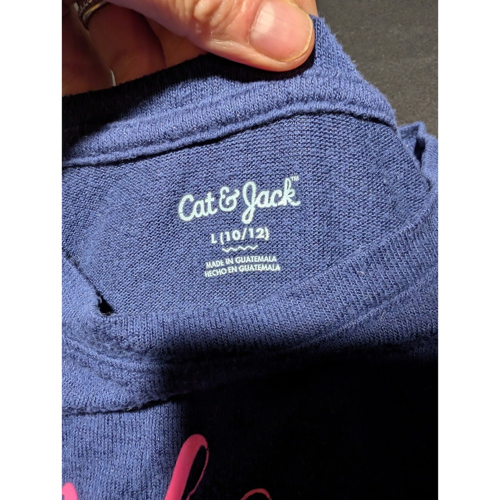 Cat & Jack Girls Navy Embrace Your Inner Unicorn Long Sleeve Top Size L 10/12 - Picture 3 of 3